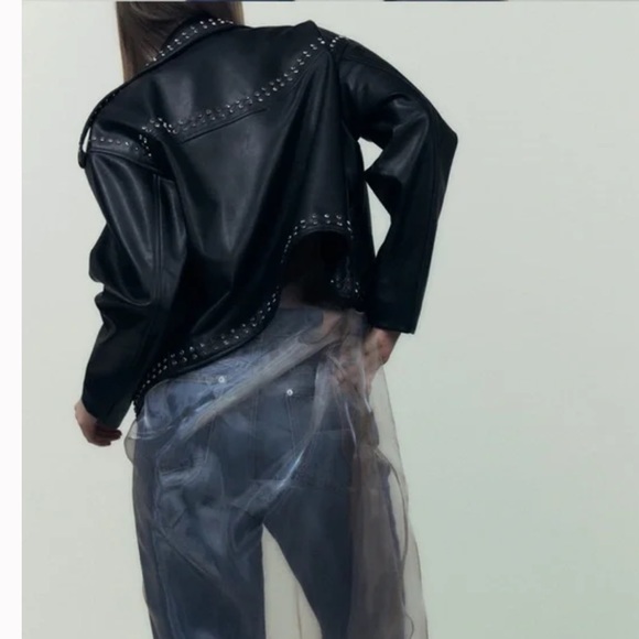 🖤 Zara Faux Leather Studded Jacket - Picture 5 of 13